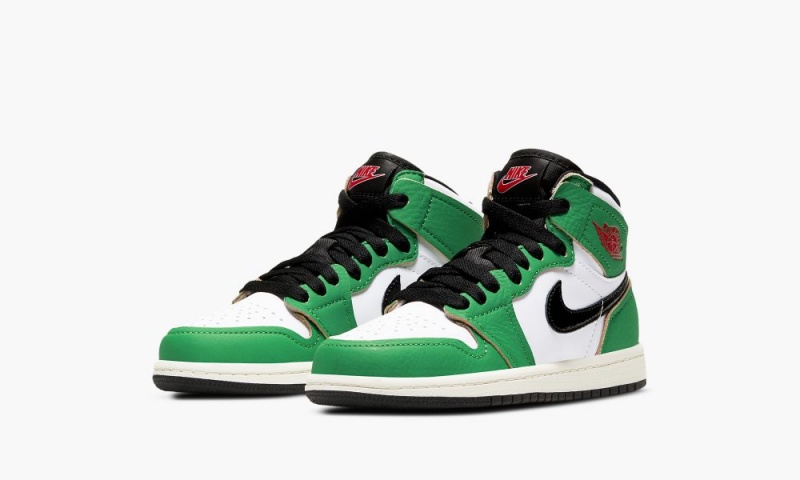Nike Air Jordan 1 Retro High OG PS 'Lucky Green' Lasten Kengät Vihreä Valkoinen Mustat | 729DYLGNA