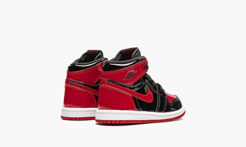 Nike Air Jordan 1 Retro High OG TD 'Bred Kiiltonahka' Lasten Kengät Mustat Punainen Valkoinen | 518LHNUAW
