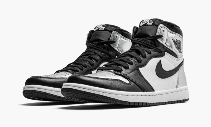 Nike Air Jordan 1 Retro High OG WM 'Silver Varvas' Naisten Kengät Mustat Metal Hopea Valkoinen | 675IZSLWJ
