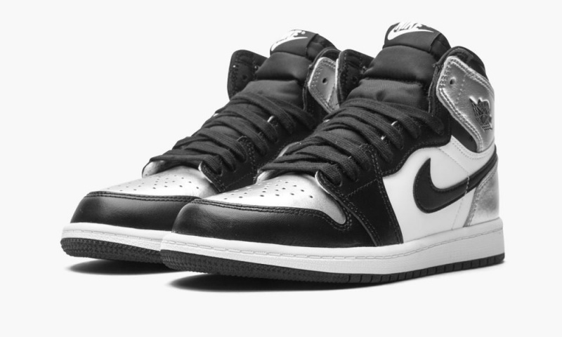 Nike Air Jordan 1 Retro High PS 'Silver Varvas' Lasten Kengät Mustat Metal Hopea Valkoinen | 198ZSXCGR