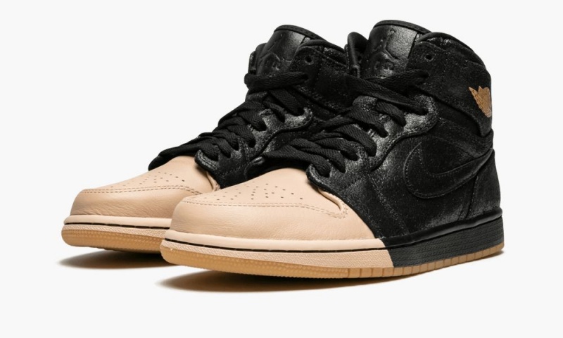 Nike Air Jordan 1 Retro High P Naisten Kengät Mustat Metal Kultaiset | 154LHOBIC