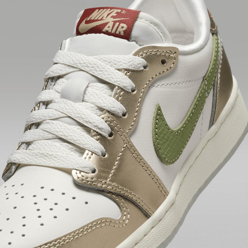 Nike Air Jordan 1 Retro Low OG Chinese New Year Lasten Kengät Metal Kultaiset Vihreä | 137PZKRMX
