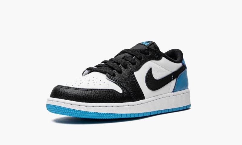 Nike Air Jordan 1 Retro Low OG GS Lasten Kengät Valkoinen Sininen Mustat | 674EFADJQ