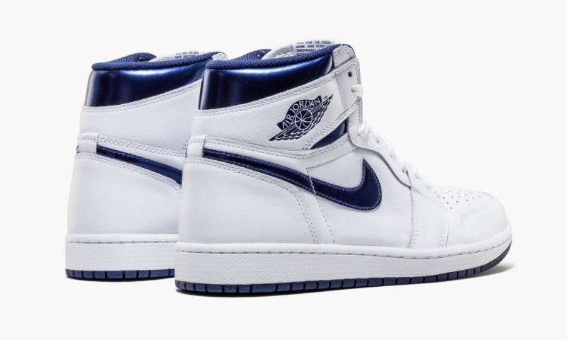 Nike Air Jordan 1 Retro 'Metallic Navy' Miesten Kengät Valkoinen Laivastonsininen | 960OCXVBY