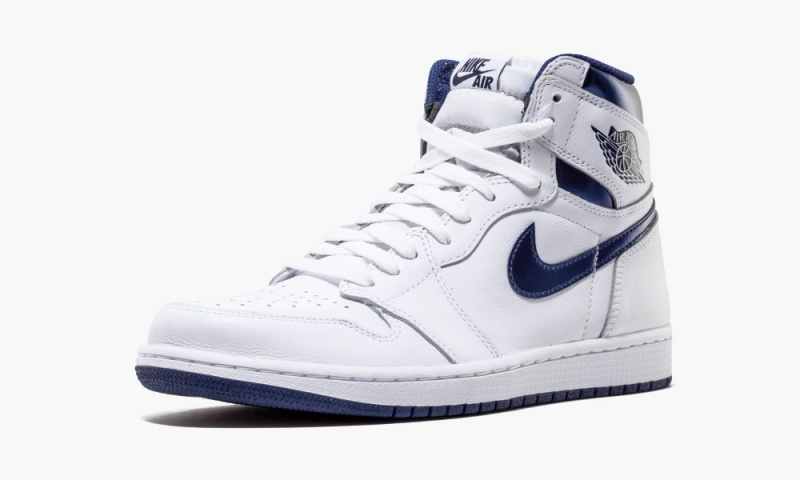 Nike Air Jordan 1 Retro 'Metallic Navy' Miesten Kengät Valkoinen Laivastonsininen | 960OCXVBY