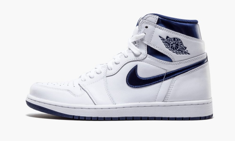 Nike Air Jordan 1 Retro \'Metallic Navy\' Miesten Kengät Valkoinen Laivastonsininen | 960OCXVBY
