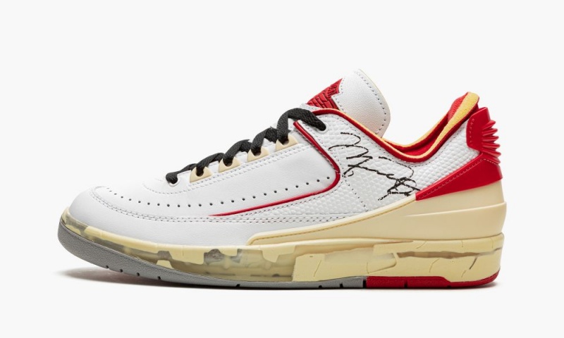Nike Air Jordan 2 Low OG SP \'Off-White - Chicago\' Miesten Kengät Valkoinen Mustat Punainen | 758TSQZKH
