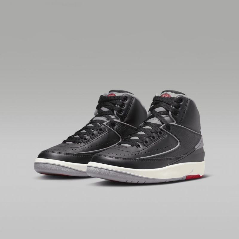 Nike Air Jordan 2 Retro Lasten Kengät Mustat Punainen Harmaat | 567MQBSNJ