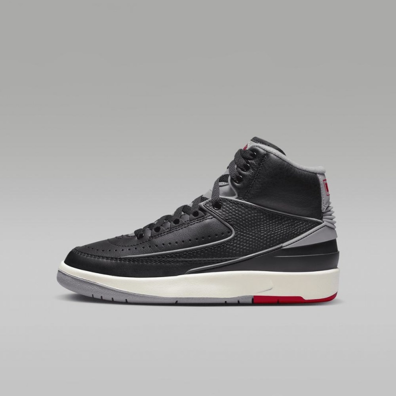 Nike Air Jordan 2 Retro Lasten Kengät Mustat Punainen Harmaat | 567MQBSNJ