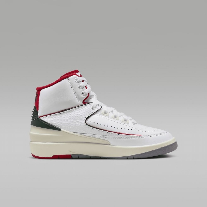 Nike Air Jordan 2 Retro Lasten Kengät Valkoinen Punainen | 723GMYSRV