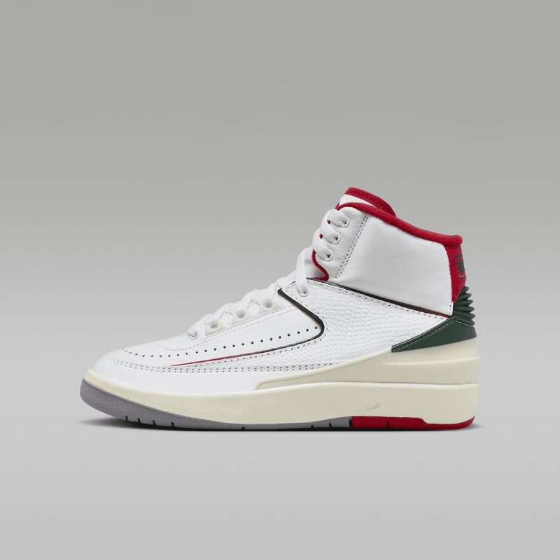 Nike Air Jordan 2 Retro Lasten Kengät Valkoinen Punainen | 723GMYSRV