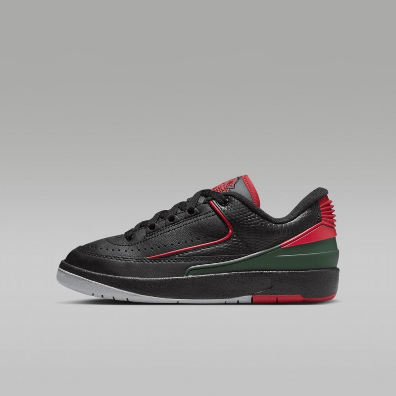 Nike Air Jordan 2 Retro Low Lasten Kengät Mustat Harmaat Punainen | 981FQTJXU