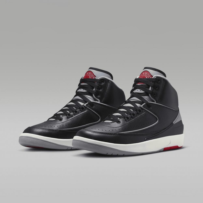 Nike Air Jordan 2 Retro Miesten Kengät Mustat Punainen Harmaat | 678ENFCDW