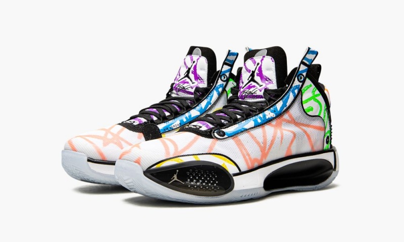 Nike Air Jordan 34 GS 'Zion Williamson Coloring Book' Lasten Kengät Valkoinen Mustat Monivärinen | 701OLMCPD