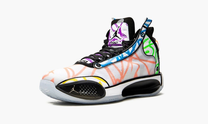 Nike Air Jordan 34 GS 'Zion Williamson Coloring Book' Lasten Kengät Valkoinen Mustat Monivärinen | 701OLMCPD