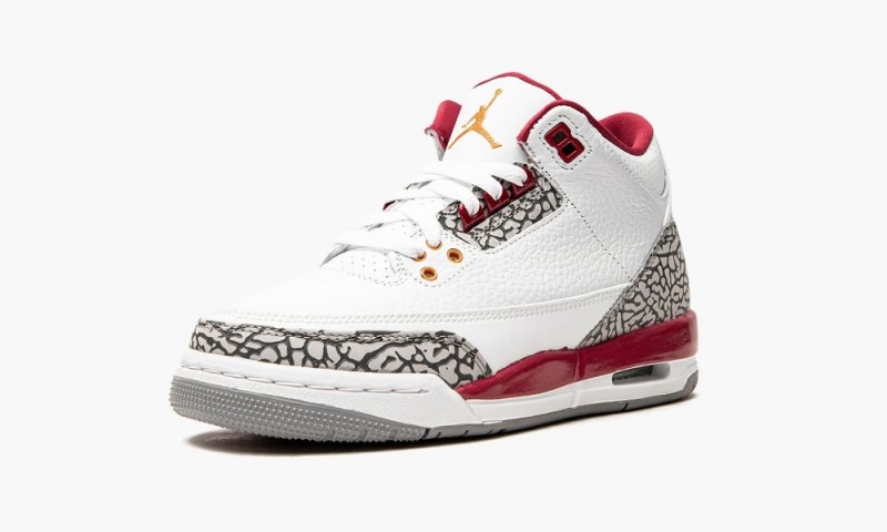 Nike Air Jordan 3 GS 'Cardinal' Lasten Kengät Valkoinen Syvä Keltainen Punainen | 783IENZSG