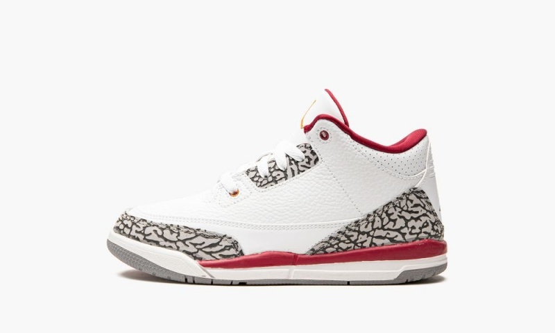 Nike Air Jordan 3 PS \'Cardinal\' Lasten Kengät Valkoinen Syvä Keltainen Punainen | 318BQTEFX