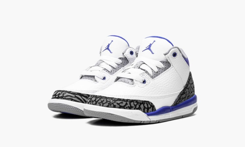 Nike Air Jordan 3 PS 'Racer Blue' Lasten Kengät Valkoinen Mustat Harmaat | 873SETCWY