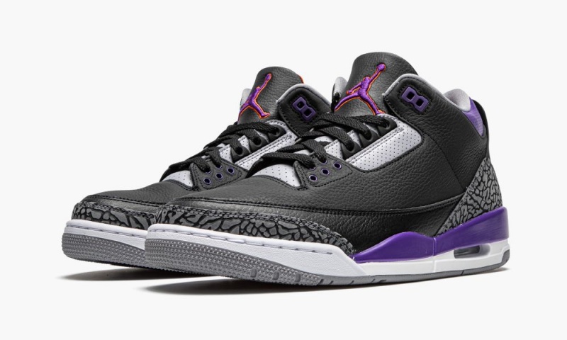 Nike Air Jordan 3 Retro 'Court Purple' Miesten Kengät Mustat Harmaat Valkoinen | 701CSZKDR