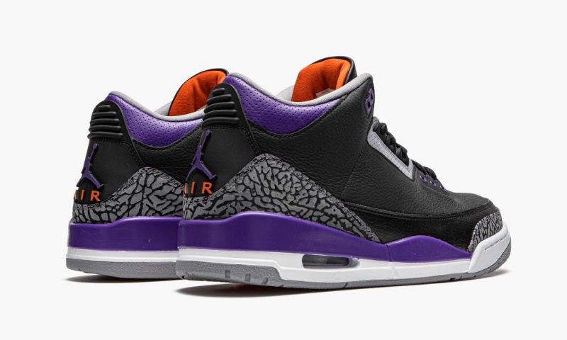 Nike Air Jordan 3 Retro 'Court Purple' Miesten Kengät Mustat Harmaat Valkoinen | 701CSZKDR