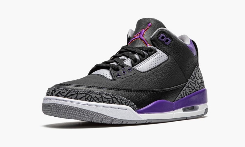 Nike Air Jordan 3 Retro 'Court Purple' Miesten Kengät Mustat Harmaat Valkoinen | 701CSZKDR