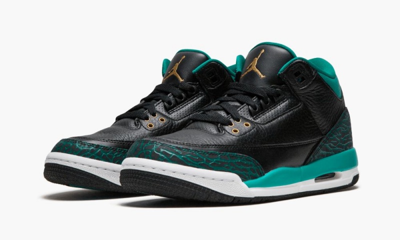 Nike Air Jordan 3 Retro GG Lasten Kengät Mustat Metal Kultaiset Turkoosi | 421VOAQIJ