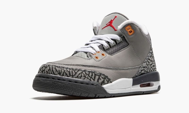 Nike Air Jordan 3 Retro GS 'Cool Grey' Lasten Kengät Hopea Punainen Syvä Harmaat | 187ZOKLVR