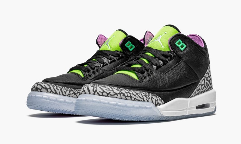 Nike Air Jordan 3 Retro GS 'Electric Green' Lasten Kengät Mustat Valkoinen Vihreä | 340QZFXJV