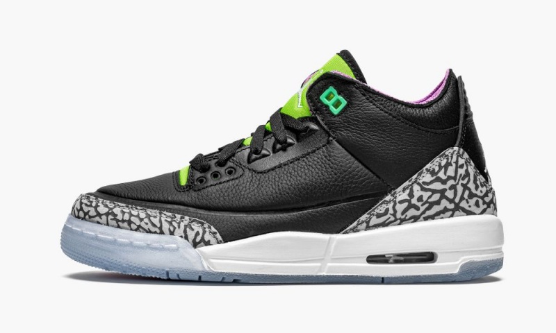 Nike Air Jordan 3 Retro GS \'Electric Green\' Lasten Kengät Mustat Valkoinen Vihreä | 340QZFXJV