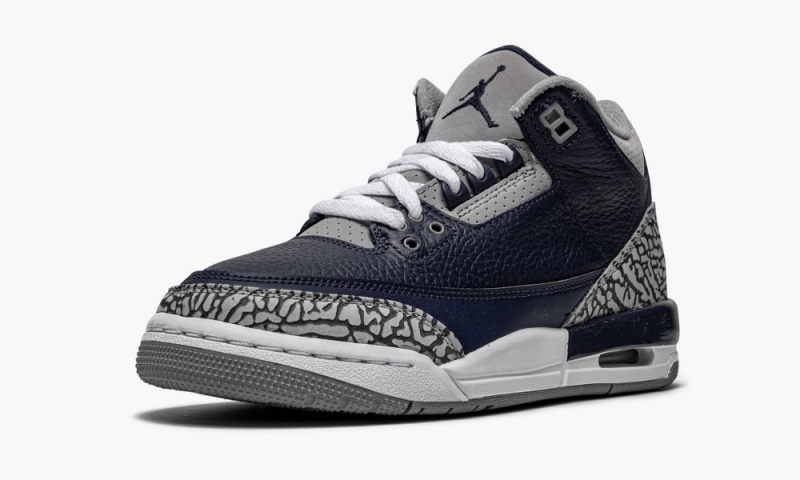 Nike Air Jordan 3 Retro GS 'Georgetown' Lasten Kengät Laivastonsininen Harmaat | 483TLBNQE