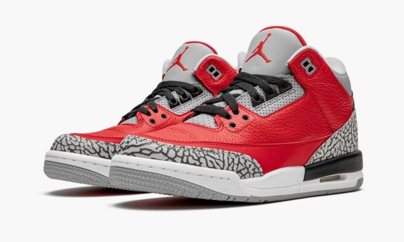 Nike Air Jordan 3 Retro GS 'Red Cement/Unite' Lasten Kengät Punainen Harmaat | 361FCMQSW
