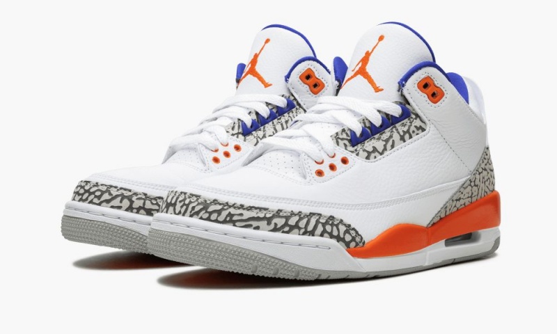 Nike Air Jordan 3 Retro 'Knicks' Miesten Kengät Valkoinen Kuninkaallinen Sininen | 617KBMSGP