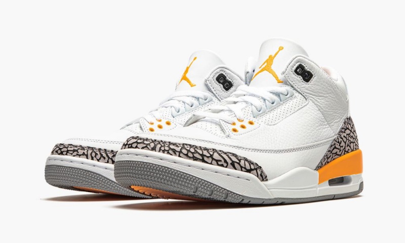Nike Air Jordan 3 Retro 'Laser Orange' Naisten Kengät Valkoinen Oranssi Harmaat | 341TGBDFX