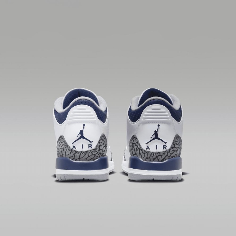 Nike Air Jordan 3 Retro Lasten Kengät Valkoinen Sininen | 098WHCZNK