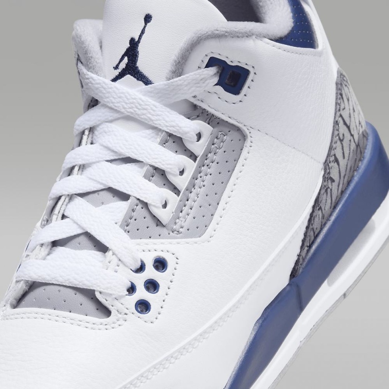 Nike Air Jordan 3 Retro Lasten Kengät Valkoinen Sininen | 098WHCZNK