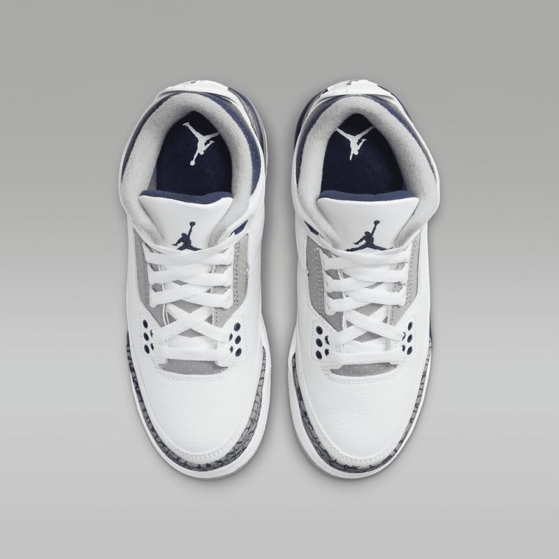 Nike Air Jordan 3 Retro Lasten Kengät Valkoinen Sininen | 098WHCZNK