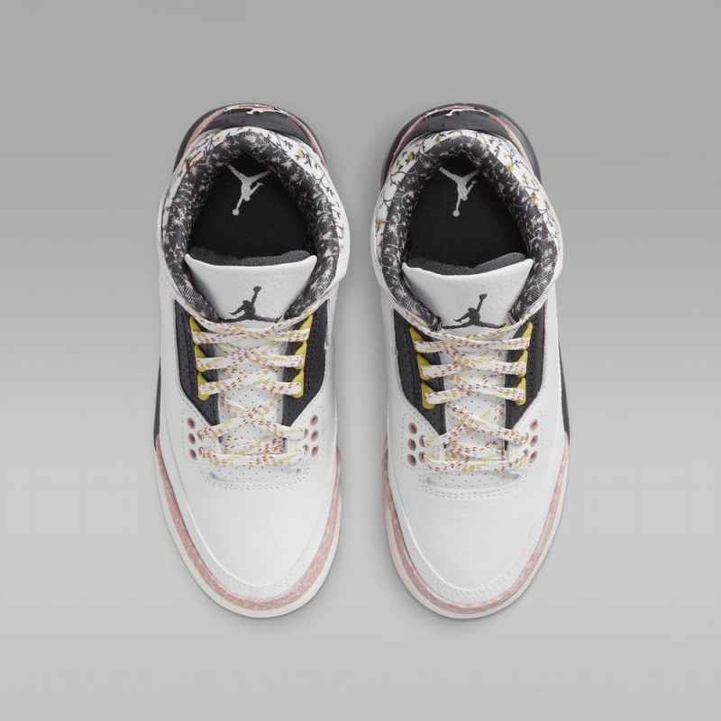 Nike Air Jordan 3 Retro Lasten Kengät Valkoinen Punainen Tummanharmaat | 051NSUOEH