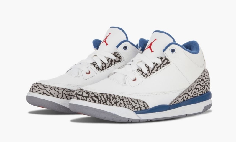 Nike Air Jordan 3 Retro (PS) 'True Blue' Lasten Kengät Valkoinen Sininen | 106YKNZHP