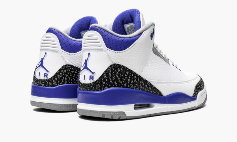 Nike Air Jordan 3 Retro 'Racer Blue' Miesten Kengät Valkoinen Mustat Harmaat | 321RVMNDB
