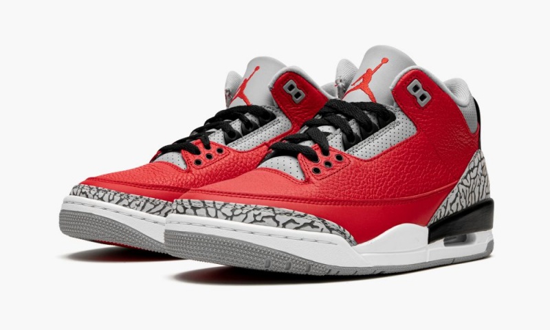Nike Air Jordan 3 Retro 'Red Cement/Unite' Miesten Kengät Punainen Harmaat Mustat | 951SOUVJY