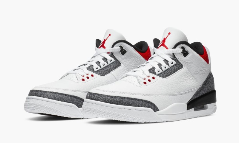 Nike Air Jordan 3 Retro SE-T Denim 'Japan Exclusive - Fire Red' Miesten Kengät Valkoinen Punainen Mustat | 804WVKZCA