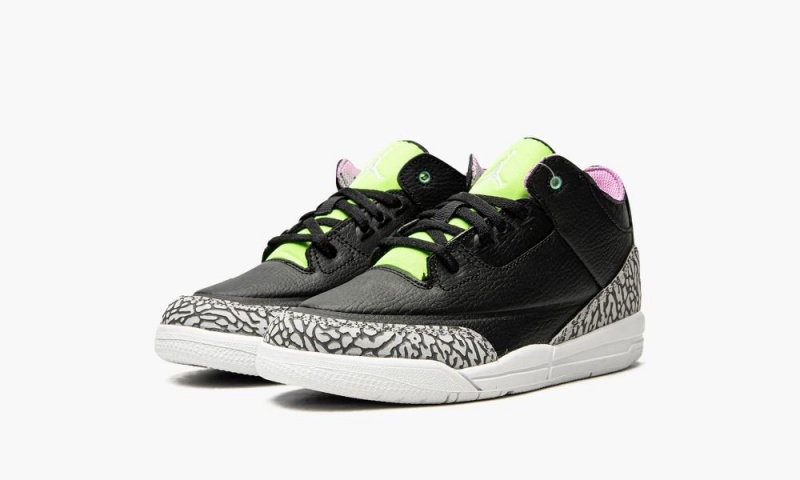 Nike Air Jordan 3 Retro SE PS 'Electric Green' Lasten Kengät Mustat Valkoinen Vihreä | 618YJOZRG
