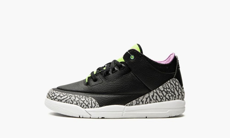 Nike Air Jordan 3 Retro SE PS \'Electric Green\' Lasten Kengät Mustat Valkoinen Vihreä | 618YJOZRG