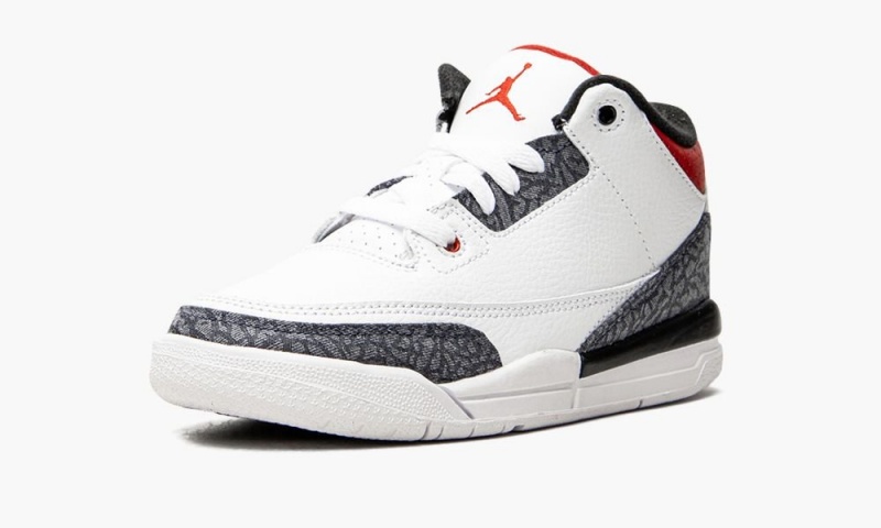 Nike Air Jordan 3 Retro SE PS 'Fire Red Denim' Lasten Kengät Valkoinen Punainen Mustat | 824GHJYOZ