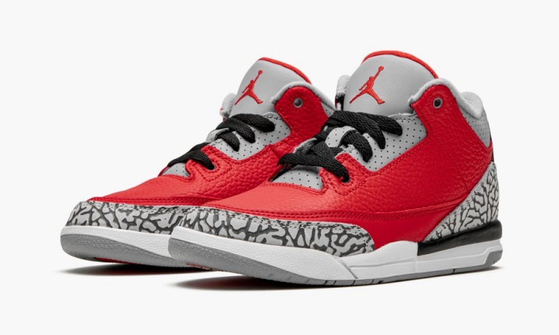 Nike Air Jordan 3 Retro SE PS 'Red Cement' Lasten Kengät Punainen Harmaat | 019NYRXKW
