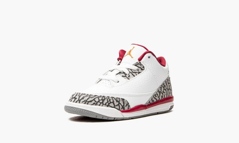 Nike Air Jordan 3 TD 'Cardinal' Lasten Kengät Valkoinen Syvä Keltainen Punainen | 146SELFNM