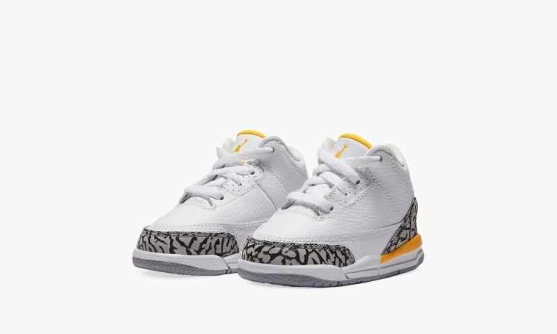 Nike Air Jordan 3 TD 'Laser Orange' Lasten Kengät Valkoinen Oranssi Harmaat | 749CAKOMU