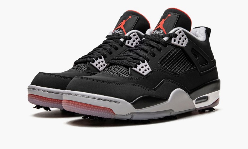Nike Air Jordan 4 Golf 'Bred' Miesten Kengät Mustat Punainen Harmaat | 428NSYIFD