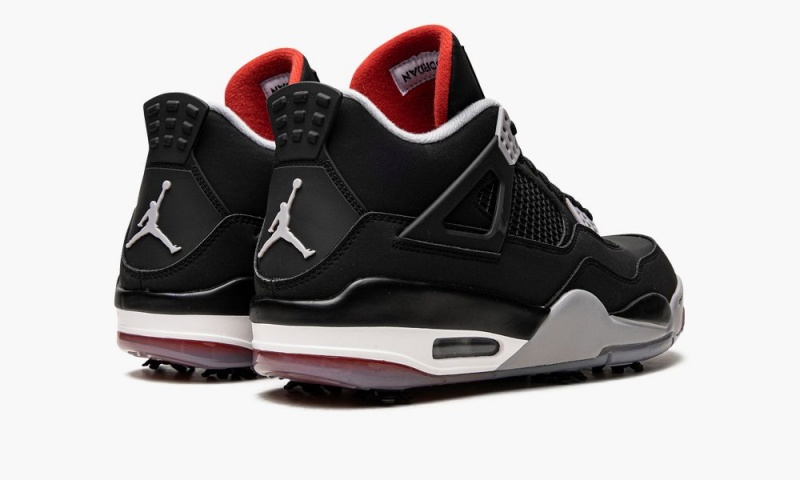 Nike Air Jordan 4 Golf 'Bred' Miesten Kengät Mustat Punainen Harmaat | 428NSYIFD