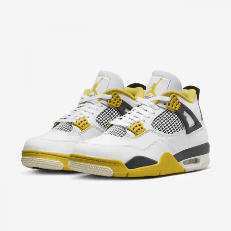 Nike Air Jordan 4 Naisten Kengät Valkoinen Keltainen Mustat | 268LAEUFW
